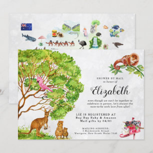 Australian Animals Baby Shower by Mail Invitation