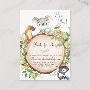 Australian Animals Books for Baby Boy Shower Enclosure Card