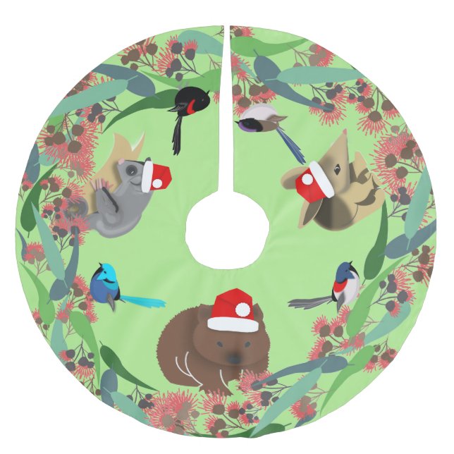 Australian Animals Brushed Polyester Tree Skirt (Front)