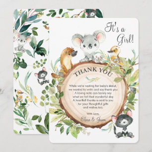 Australian Animals Cute Koala Neutral Baby Shower Thank You Card