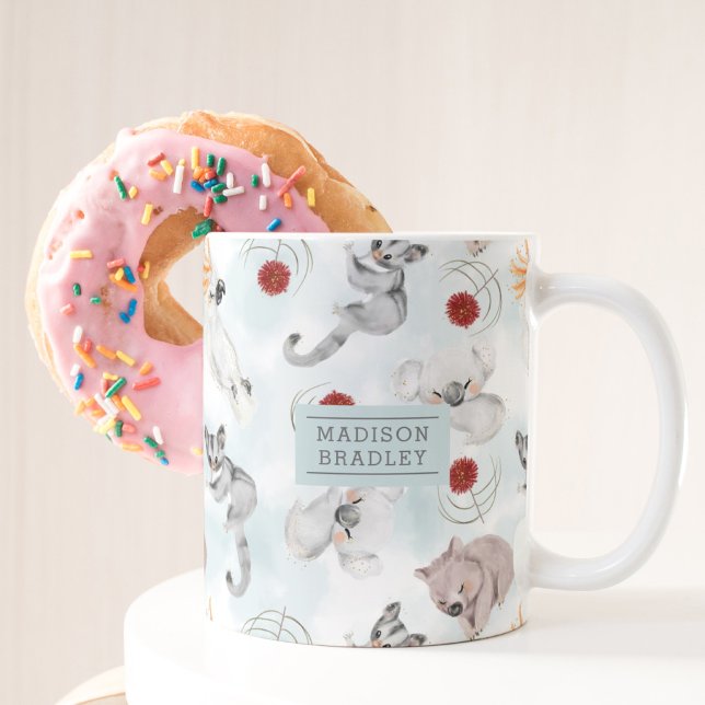 Australian Animals Cute Watercolour Personalised Coffee Mug (Creator Uploaded)