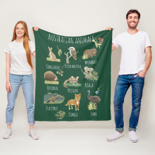 Australian Animals Fleece Blanket