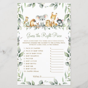 Australian Animals Guess the Right Price Baby Game