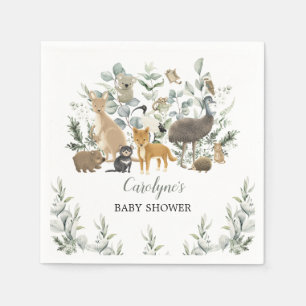 Australian Animals Leafy Eucalyptus Baby Shower Napkin
