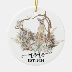 Australian Animals Mother and Baby Mama  Ceramic Tree Decoration
