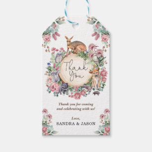Australian Animals Native Florals Baby Girl Favour Gift Tags