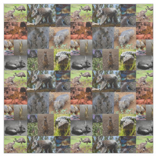 Australian Animal's Photo Collage, Fabric