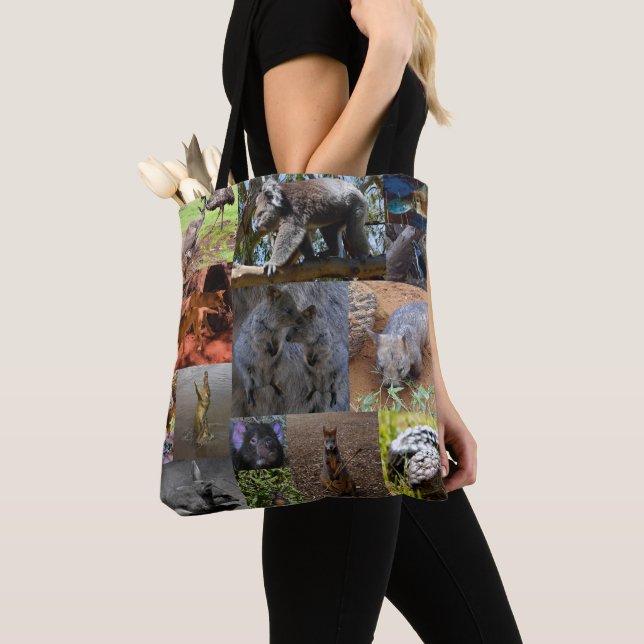 Australian Animals Photo Collage Fullprint Totebag Tote Bag (Close Up)
