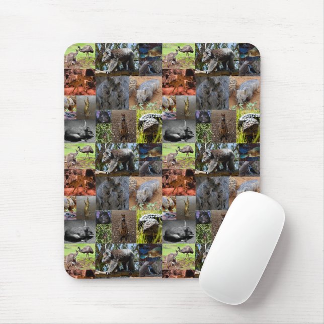 Australian Animals Photo Collage, Mousepad (With Mouse)