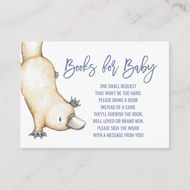 Australian Animals | Platypus Books for Baby Enclosure Card (Front)