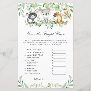 Australian Animals Shower Guess the Right Price