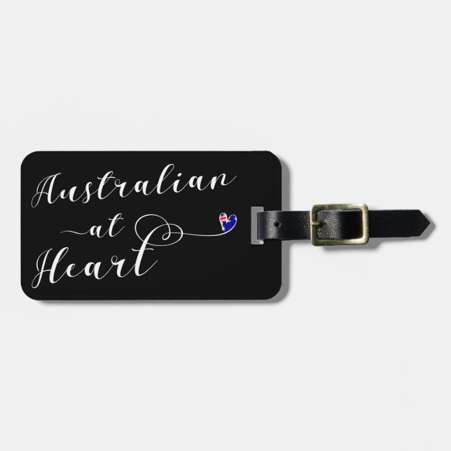 Australian At Heart Luggage Tag Template, Aus (Front Horizontal)