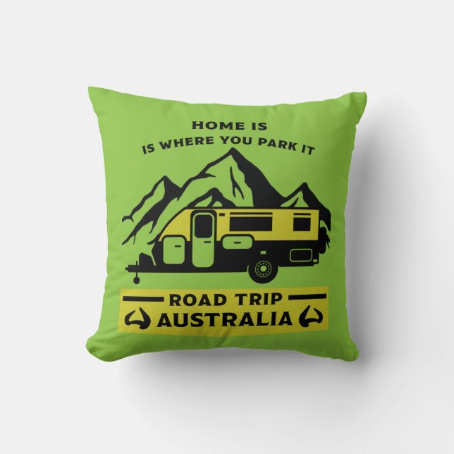 Australian Aussie Caravan Caravanning Summer Cushion (Front)