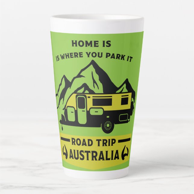 Australian Aussie Caravan Caravanning Summer Latte Mug (Front)