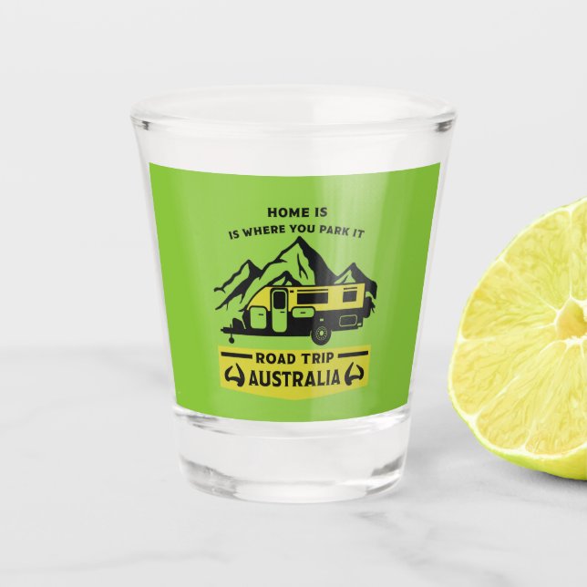 Australian Aussie Caravan Caravanning Summer Shot Glass (Front)