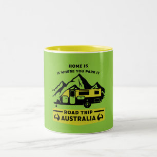Australian Aussie Caravan Caravanning Summer Two-Tone Coffee Mug