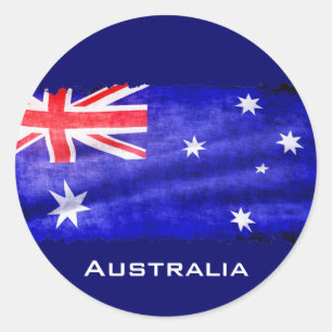 Australian, Aussie Flag, Downunder Patriotic Flag Classic Round Sticker