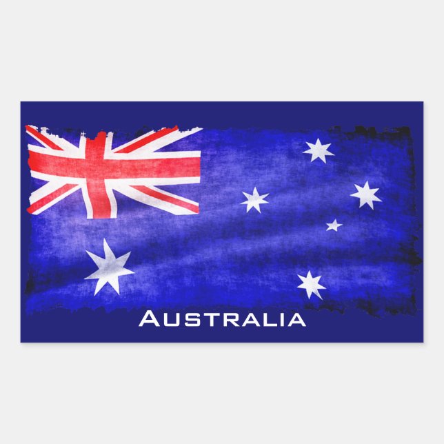 Australian, Aussie Flag, Downunder Patriotic Flag Rectangular Sticker (Front)