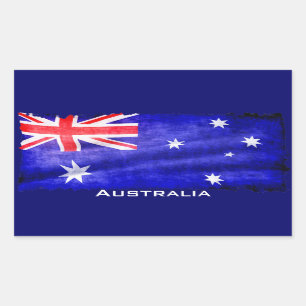 Australian, Aussie Flag, Downunder Patriotic Flag Rectangular Sticker