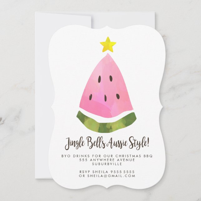 Australian Aussie Summer Christmas Xmas BBQ Party Invitation (Front)