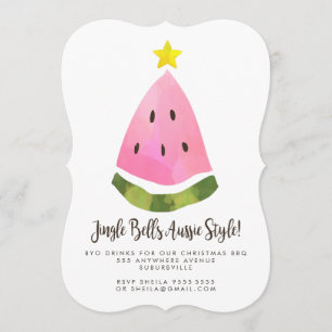 Australian Aussie Summer Christmas Xmas BBQ Party Invitation