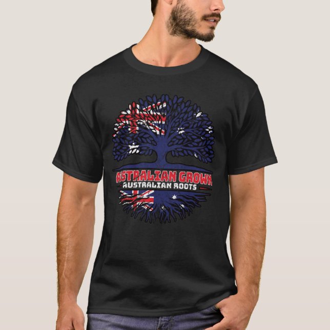 Australian Australia Tree Roots Flag T-Shirt (Front)