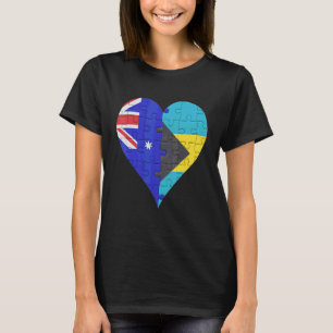 Australian Bahamian Flag Heart T-Shirt