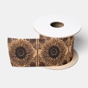 Australian Banksia Flower Wood Print, Satin Ribbon