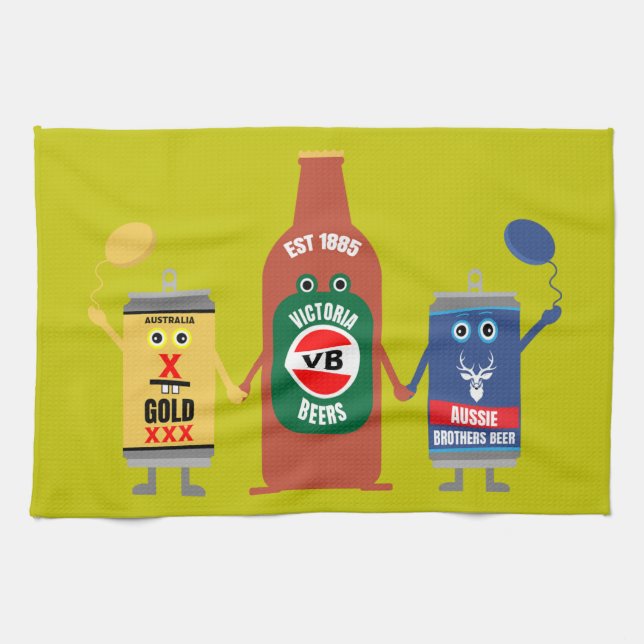 Australian Beer lovers And Drinkers Tea Towel (Horizontal)