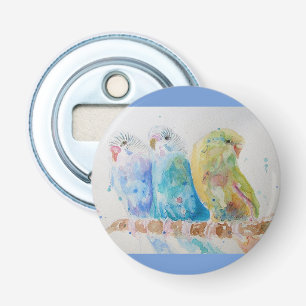 Australian Birds Budgie Watercolor Art Bottle Opener