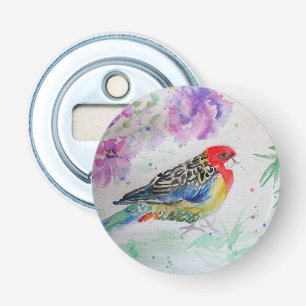 Australian Birds Budgie Watercolor Art Bottle Opener