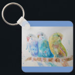 Australian Birds Budgie Watercolor Art Key Ring<br><div class="desc">Australian Birds Budgie Watercolor Art Key Ring. This glorious keyring would make a great gift for anyone. Designed by me from one of my original macaw watercolors. Especially lovely to have such a useful bright and happy gift!</div>