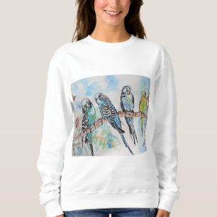 Australian Birds Budgie Watercolor Art Key Ring Sweatshirt