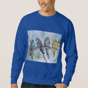 Australian Birds Budgie Watercolor Art Key Ring Sweatshirt