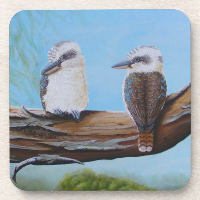 Australian Birds Kookaburras Gumtree Coaster (Front)