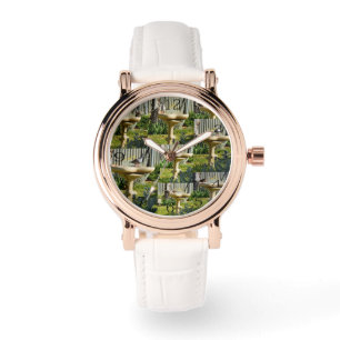 Australian Birds On Bird Bath, Wrist Watch