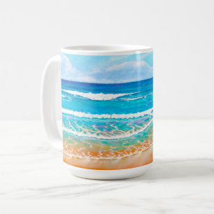 Australian Blue Beach Painting Summer Coffee Mug