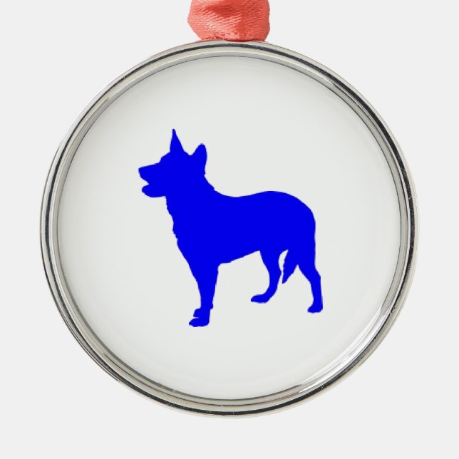 Australian Blue Heeler Metal Tree Decoration (Front)