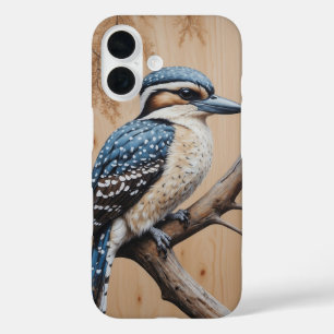 Australian Blue Kookaburra in a Tree Wildlife Art iPhone 16 Case