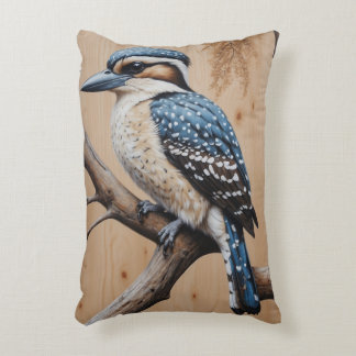 Australian Blue Kookaburra in a Tree Wildlife Art Decorative Cushion