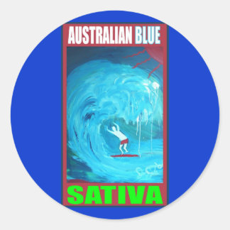 AUSTRALIAN BLUE SATIVA CLASSIC ROUND STICKER