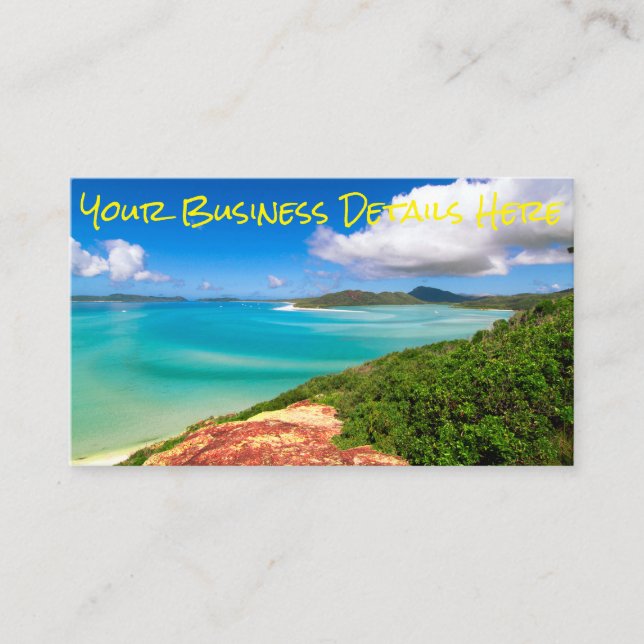 Australian Blue Tropical Island Beach Business Card (Front)