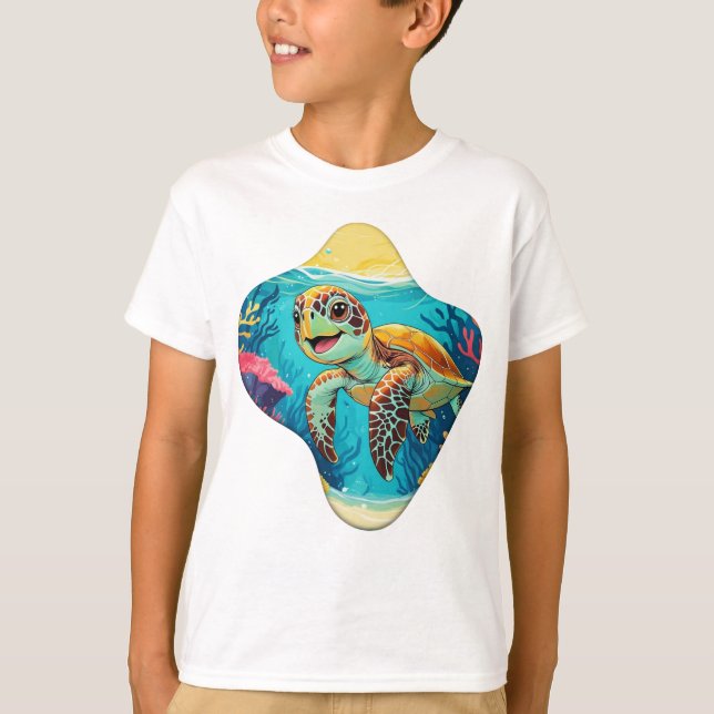 Australian Boho Turtle - Sunny Splash T-Shirt (Front)