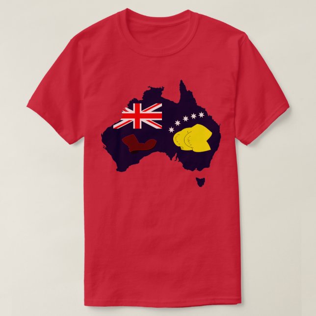 Australian Booting Flag T-Shirt (Design Front)