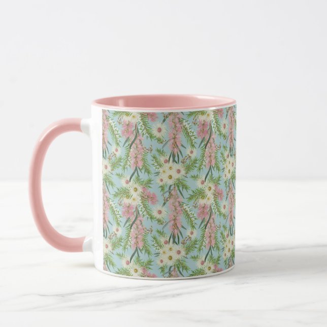 Australian Bottlebrush Country Garden Blue Mug (Left)