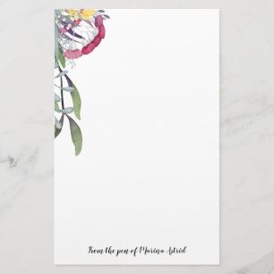 Australian Bouquet Floral Watercolors Stationery