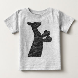 Australian Boxing Kangaroo with Slang Typography B Baby T-Shirt