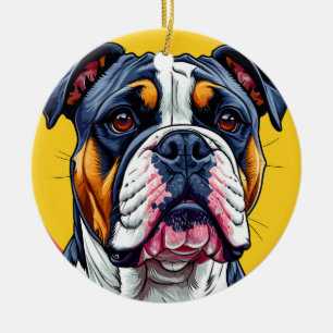 Australian Bulldog dog Ceramic Tree Decoration