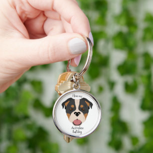 Australian Bulldog dog Key Ring