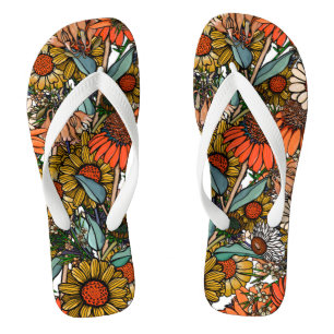 Australian Bush Wildflower Garden Flip Flops